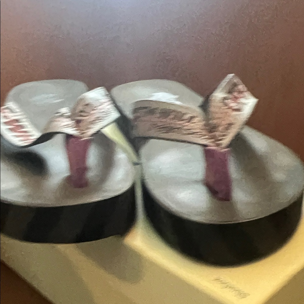 Off-White Black and Gray Flip Flops with Text Design - Picture 3 of 4